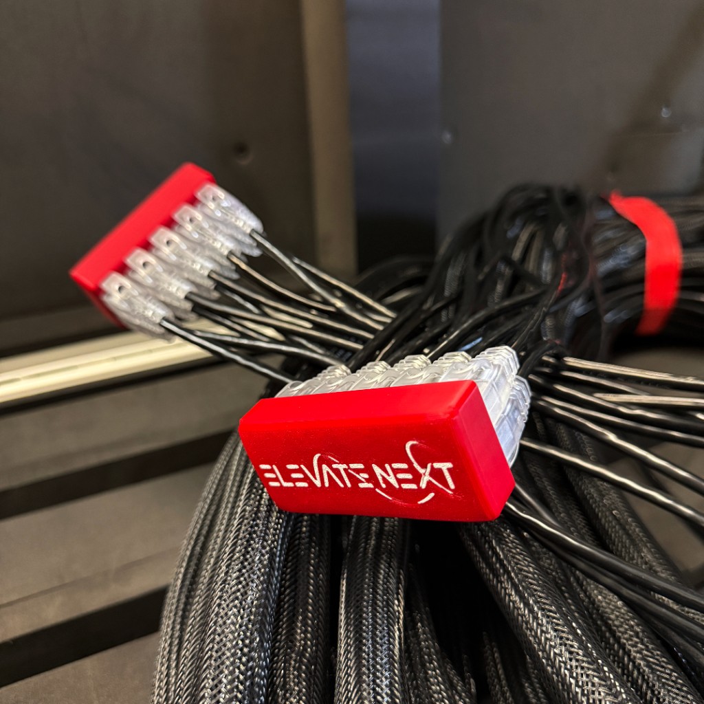 Data Loom RJ45 protectors installed on a cable bundle